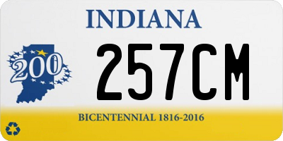 IN license plate 257CM