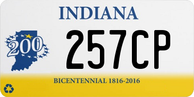 IN license plate 257CP