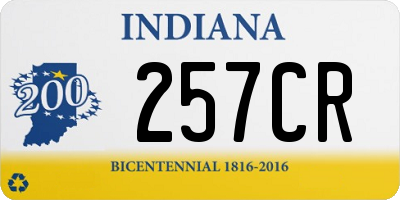 IN license plate 257CR