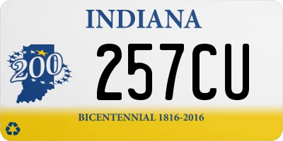 IN license plate 257CU