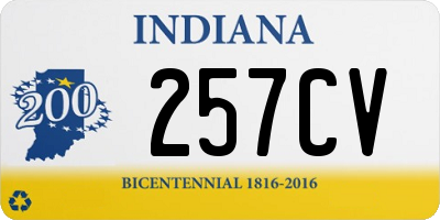 IN license plate 257CV