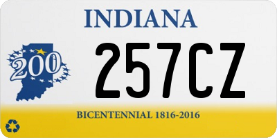 IN license plate 257CZ