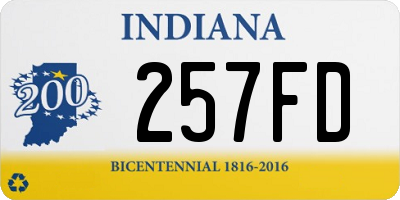 IN license plate 257FD