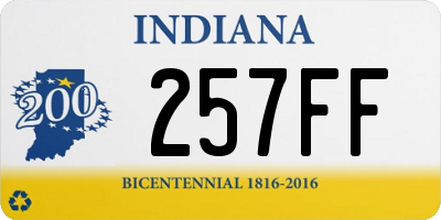 IN license plate 257FF