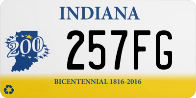 IN license plate 257FG