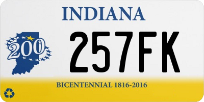 IN license plate 257FK