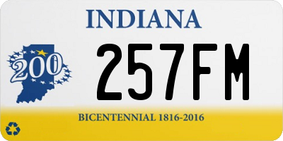 IN license plate 257FM