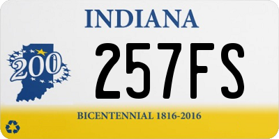 IN license plate 257FS