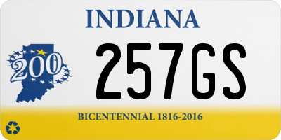 IN license plate 257GS