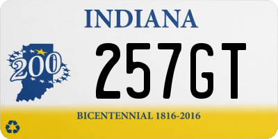 IN license plate 257GT