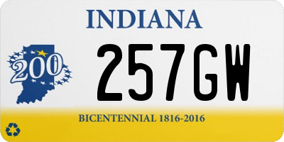 IN license plate 257GW