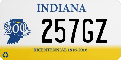 IN license plate 257GZ