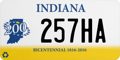 IN license plate 257HA