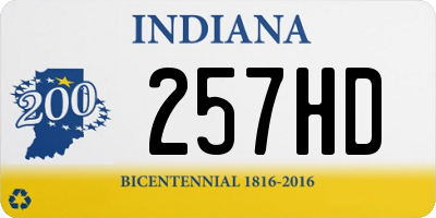 IN license plate 257HD