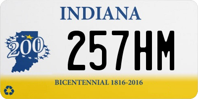 IN license plate 257HM