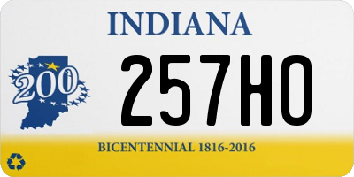 IN license plate 257HO