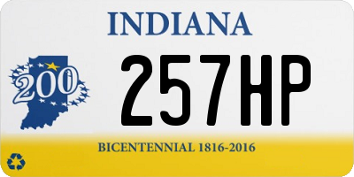 IN license plate 257HP