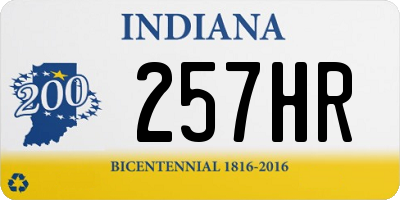 IN license plate 257HR