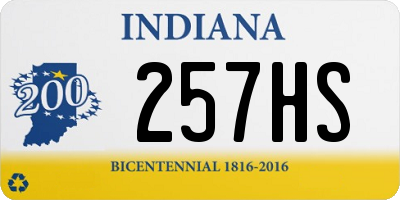 IN license plate 257HS