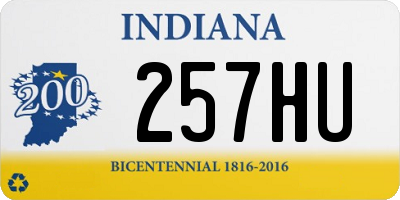 IN license plate 257HU