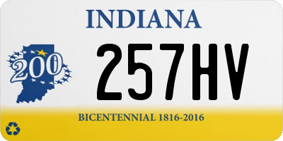 IN license plate 257HV