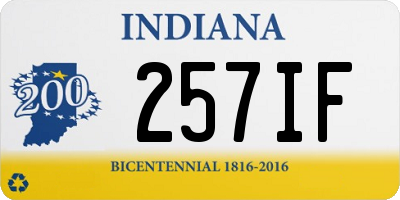 IN license plate 257IF