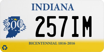 IN license plate 257IM