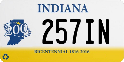 IN license plate 257IN