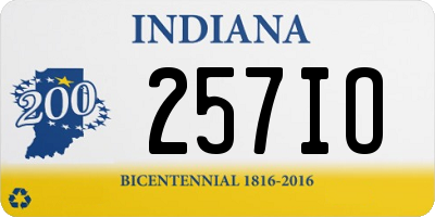 IN license plate 257IO