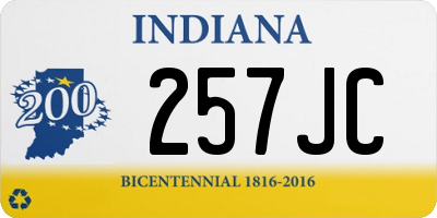 IN license plate 257JC