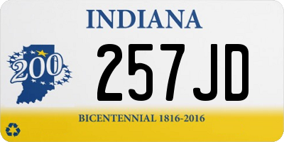 IN license plate 257JD