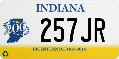 IN license plate 257JR