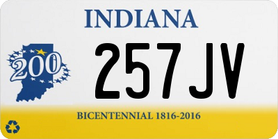 IN license plate 257JV