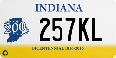 IN license plate 257KL