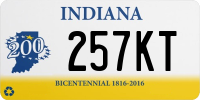 IN license plate 257KT