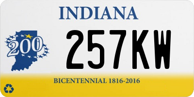 IN license plate 257KW