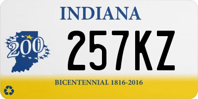 IN license plate 257KZ