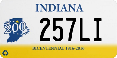 IN license plate 257LI