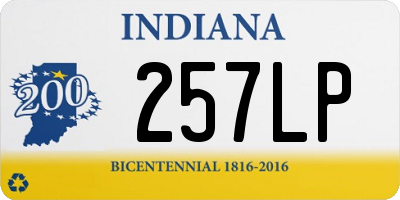 IN license plate 257LP