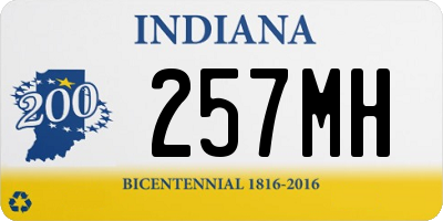 IN license plate 257MH