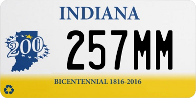 IN license plate 257MM