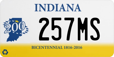 IN license plate 257MS