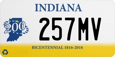 IN license plate 257MV