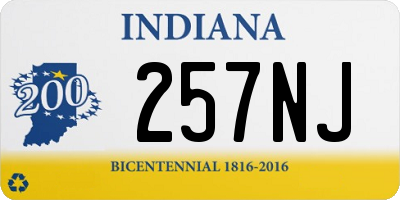 IN license plate 257NJ