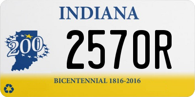 IN license plate 257OR