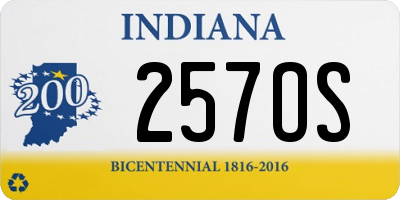 IN license plate 257OS