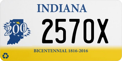 IN license plate 257OX