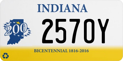 IN license plate 257OY