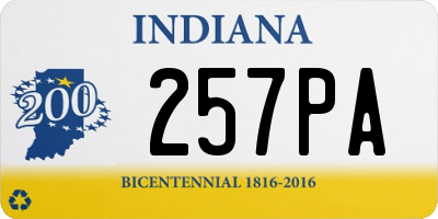 IN license plate 257PA