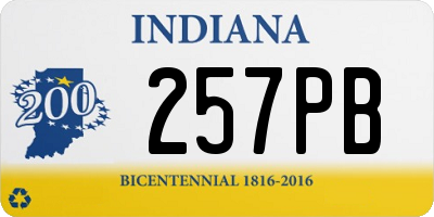 IN license plate 257PB